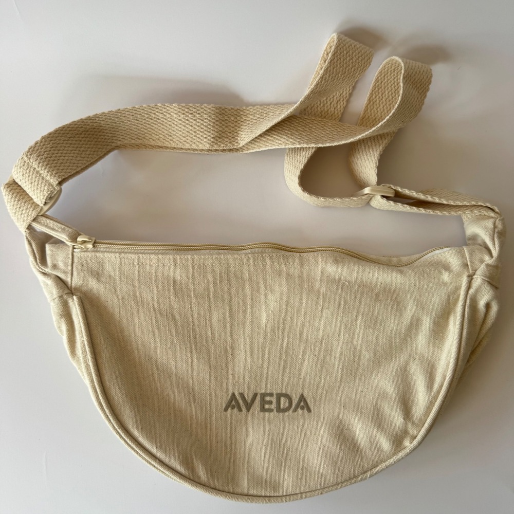 NEW Aveda Canvas Belt Bag‎ Crossbody Shoulder Bag Travel Bag NEW Neutral